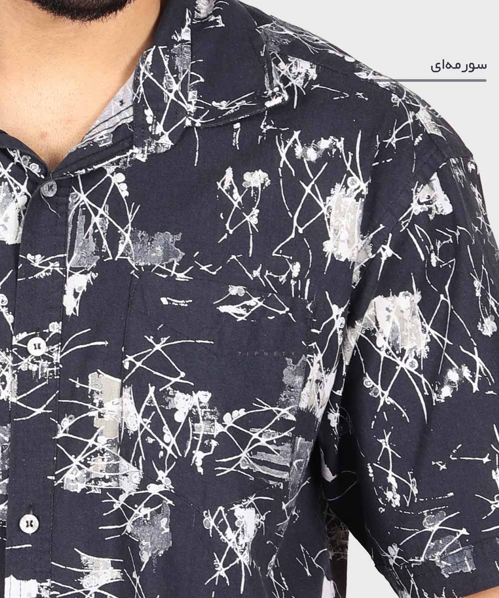                   لجنی سورمه ای پیراهن آستین کوتاه کلاسیک 5506  - تصویر 5