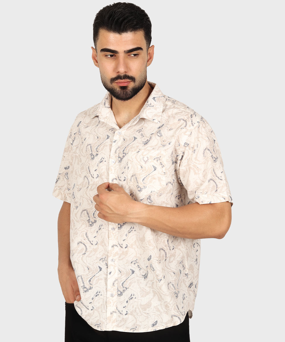 پیراهن آستین کوتاه مردانه طرحدار 5507