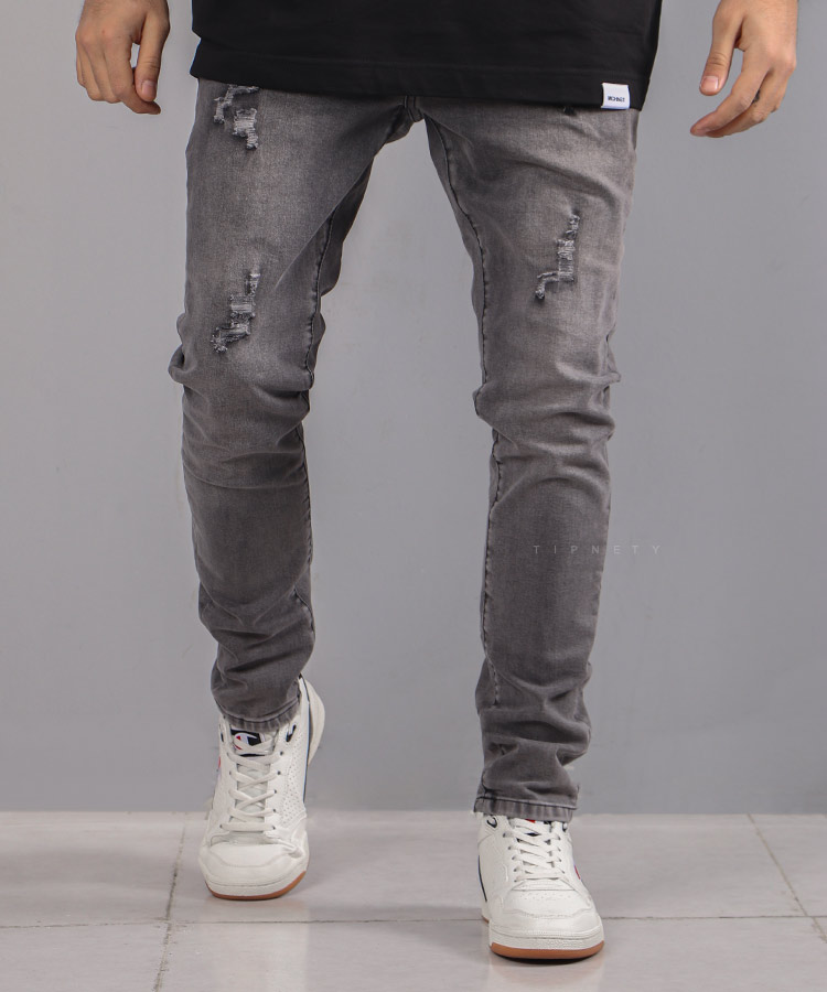 شلوار جین اسکینی مردانه ذغالی 3551