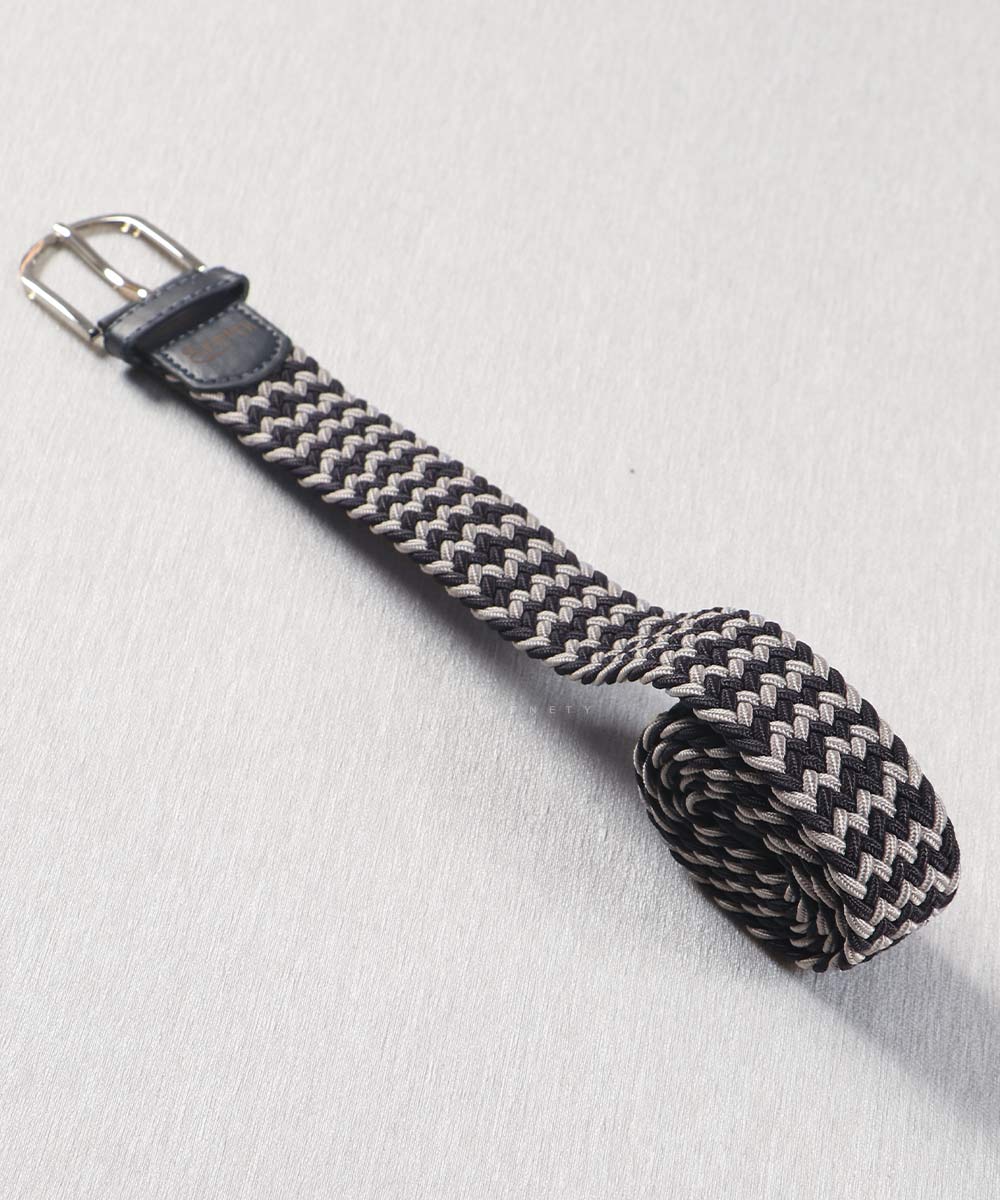 کمربند کنفی مردانه سورمه ای و سفید 0434