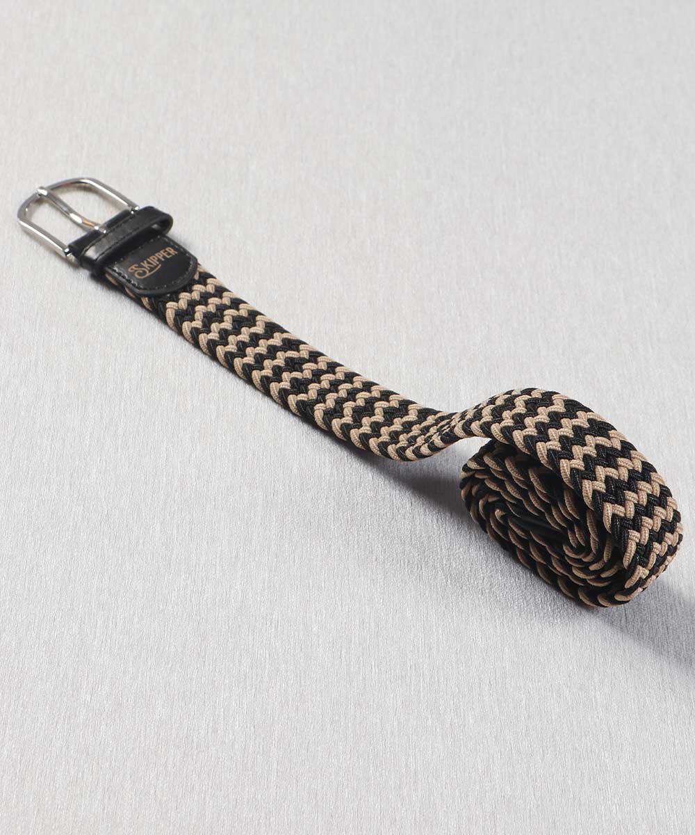 کمربند کنفی مردانه کرم و مشکی 0775