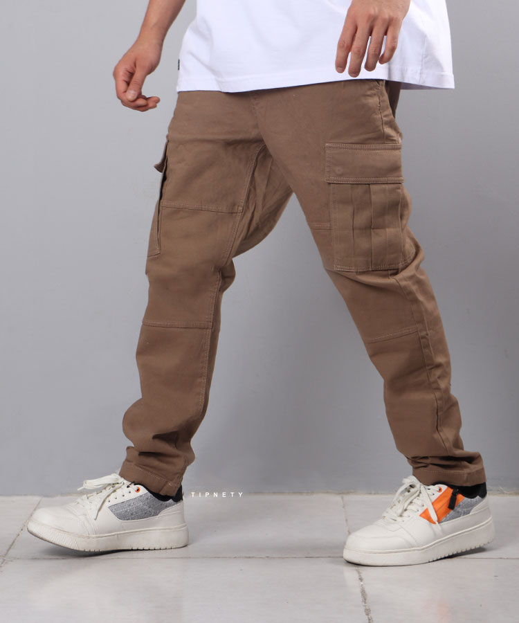                                                                                                                         خاکی لجنی مشکی قهوه ای شلوار کتان اسلش 1025  - تصویر 2