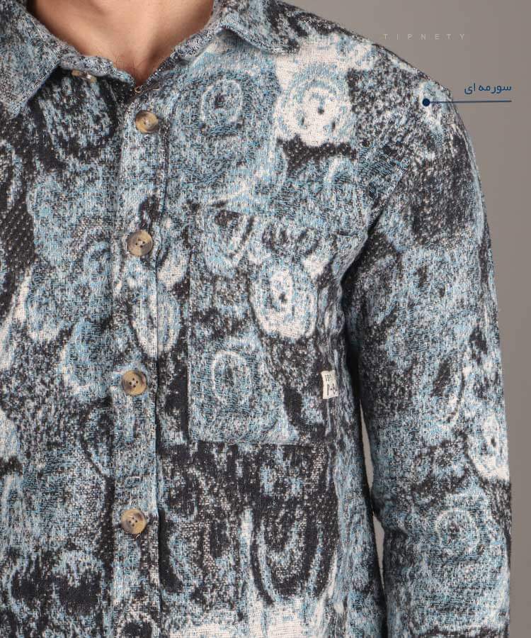                                                                                         کرم سورمه ای مشکی پاییزه پیراهن 0843  - تصویر 5