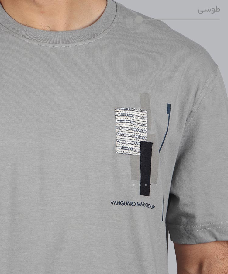                                                                                                                                                                                         کرم یشمی سفید طوسی صدری بنفش تیشرت چاپی 2244  - تصویر 3