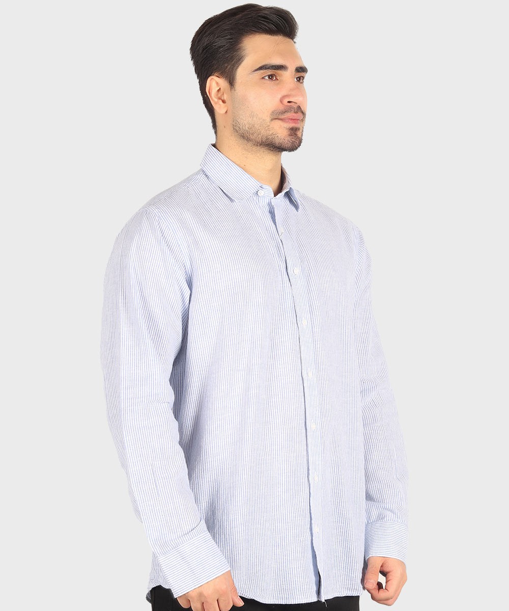           آبی روشن سبز قهوه ای آبی تیره پیراهن آستین بلند فیت 5509  - تصویر 17