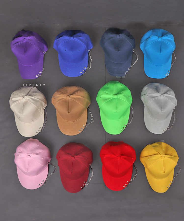 کلاه کپ دخترانه کتان و زنجیر دار 2113