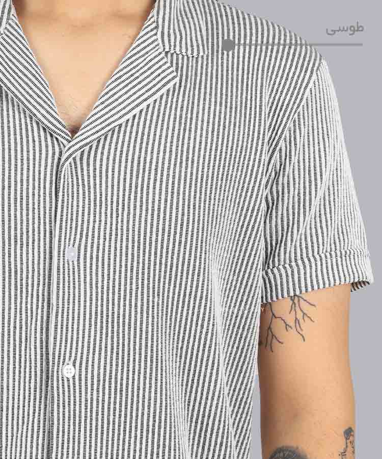                                                                                                                                                         سورمه ای کرم طوسی مشکی پیراهن یقه انگلیسی 1679  - تصویر 8