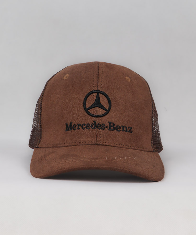 کلاه کپ قهوه ای مخملی طرح مرسدس بنز 6264