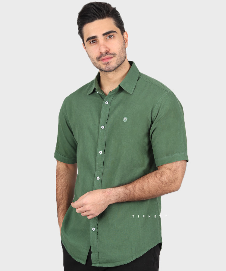                     لجنی زیتونی سبز آبی روشن آبی تیره سفید صدری سورمه ای خاکی پیراهن آستین کوتاه فیت 0876  - تصویر 3