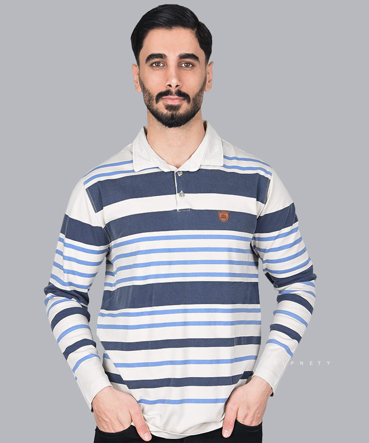 تیشرت یقه دار مردانه آستین بلند 1267