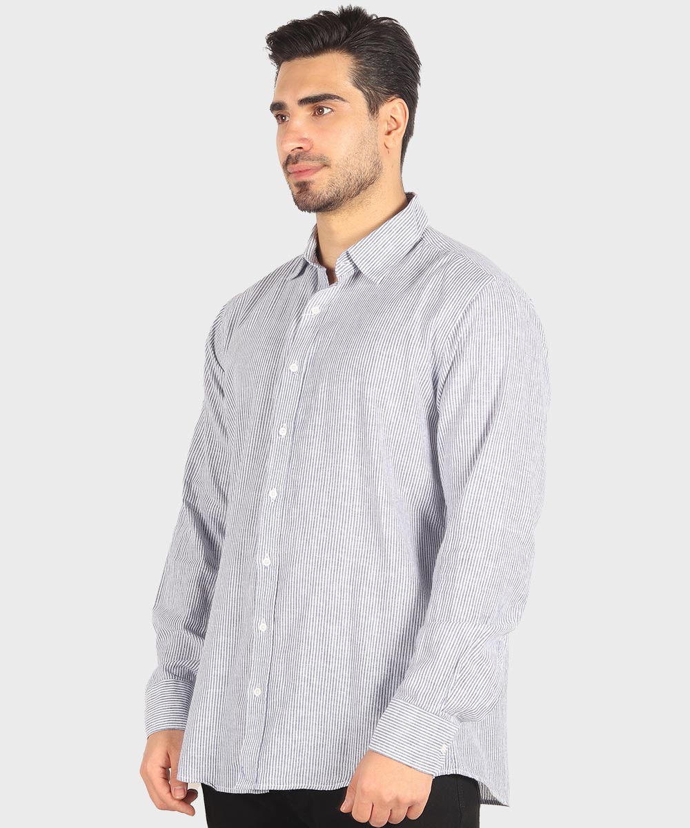           آبی روشن سبز قهوه ای آبی تیره پیراهن آستین بلند فیت 5509  - تصویر 11