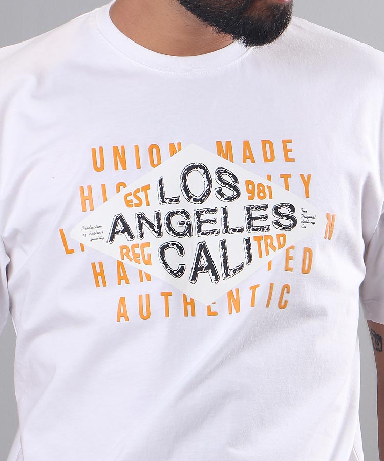                                                                                                                                                 مشکی سبز نارنجی صدری سفید تیشرت چاپی 1189  - تصویر 5