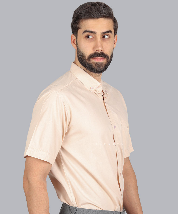                                                                                                                                                       زرشکی آبی روشن کرم روشن کاربنی نفتی ذغالی طوسی روشن پیراهن آستین کوتاه کلاسیک 1403  - تصویر 3