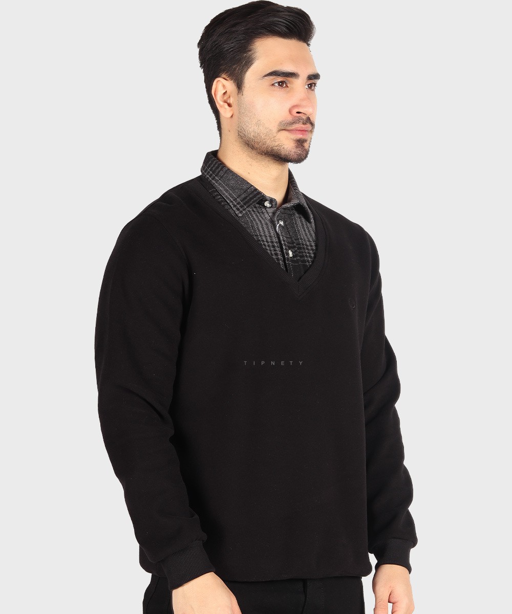         مشکی ملانژ سورمه ای پاییزه پلیور 2079  - تصویر 8