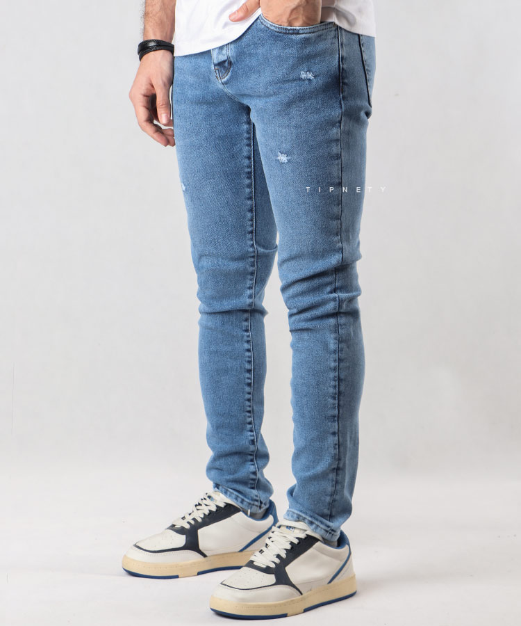 شلوار جین اسکینی مردانه زخمی 3713