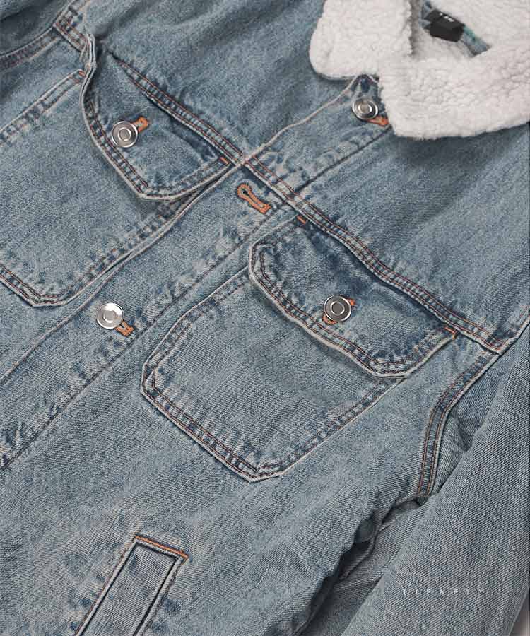                                                       ذغالی آبی زمستانه کت جین 6401  - تصویر 11