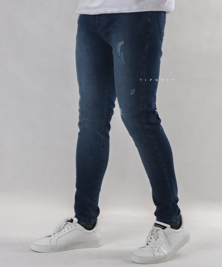 شلوار جین اسکینی مردانه آبی تیره 0240