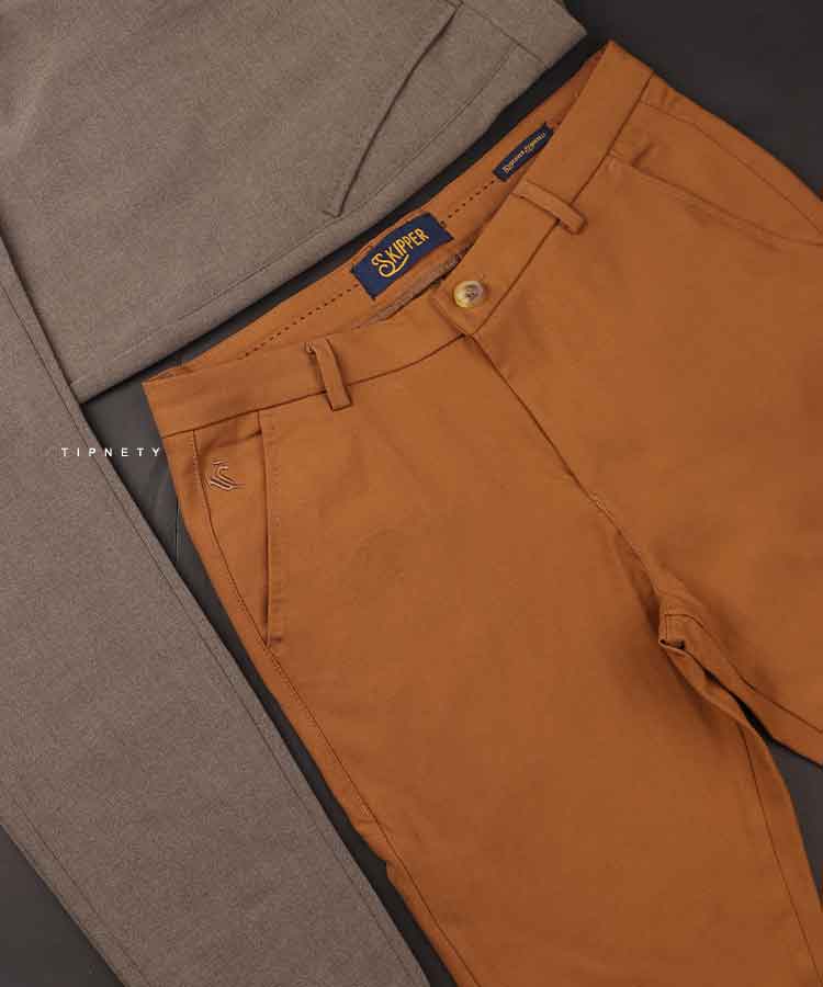                                 خاکی شکلاتی طوسی تیره شلوار پارچه ای فیت 3192  - تصویر 3