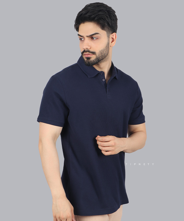 تیشرت یقه لاسکنه مردانه 1685