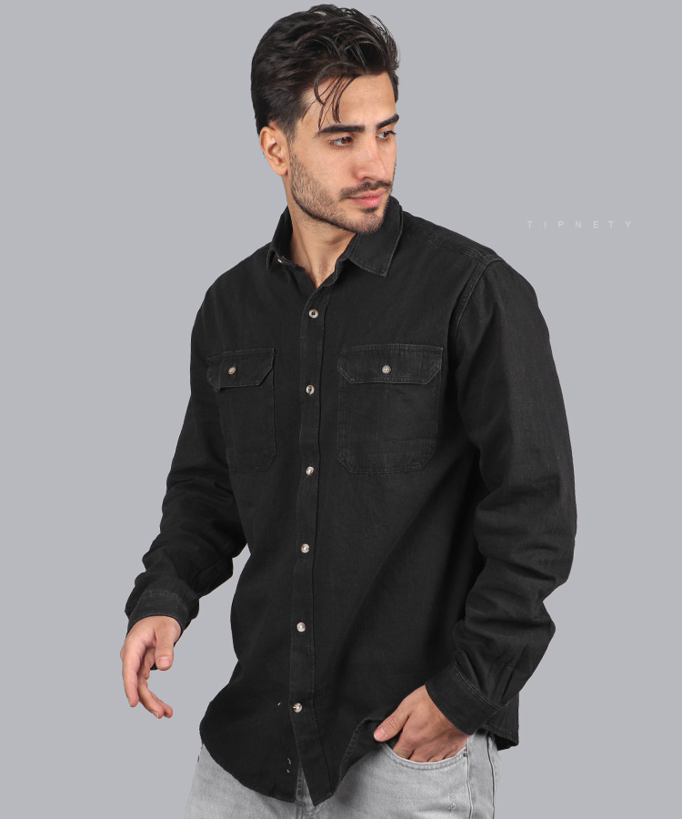 پیراهن مردانه آستین بلند جین 4133