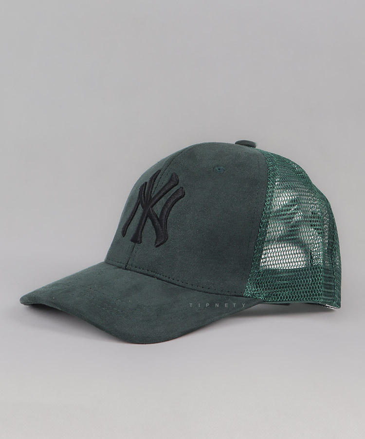 کلاه کپ مخملی یشمی طرح نیویورک 6259