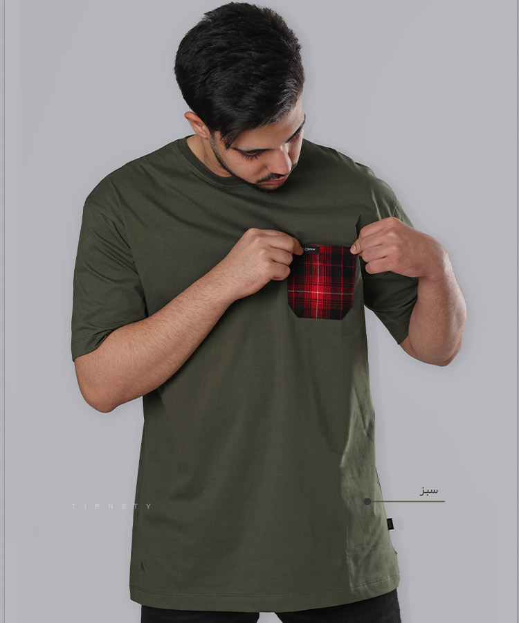 تیشرت لش جیب دار مردانه 1540