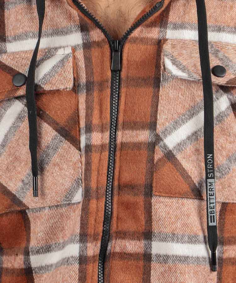 کاپشن مردانه پشمی طرح چهارخانه 1331