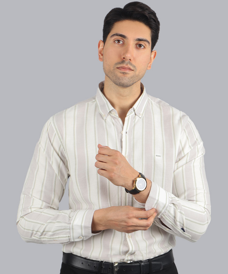 پیراهن مردانه آستین بلند راه راه 1127