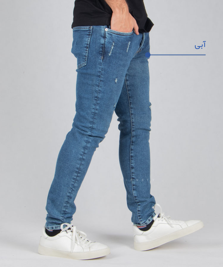 شلوار جین اسکینی مردانه زخمی 3641