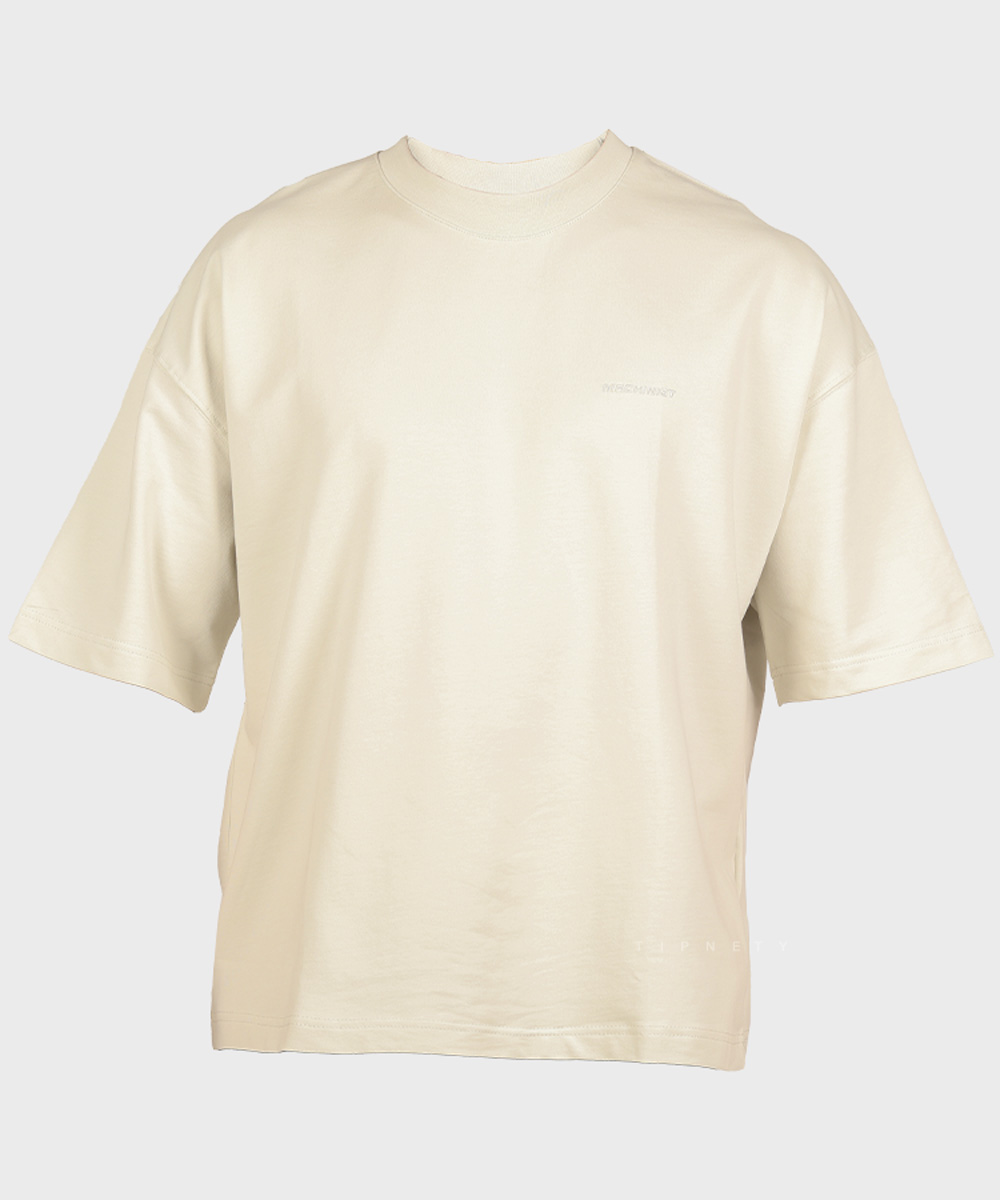 تیشرت مردانه باکسی ساده ماچینیست طوسی روشن 2253