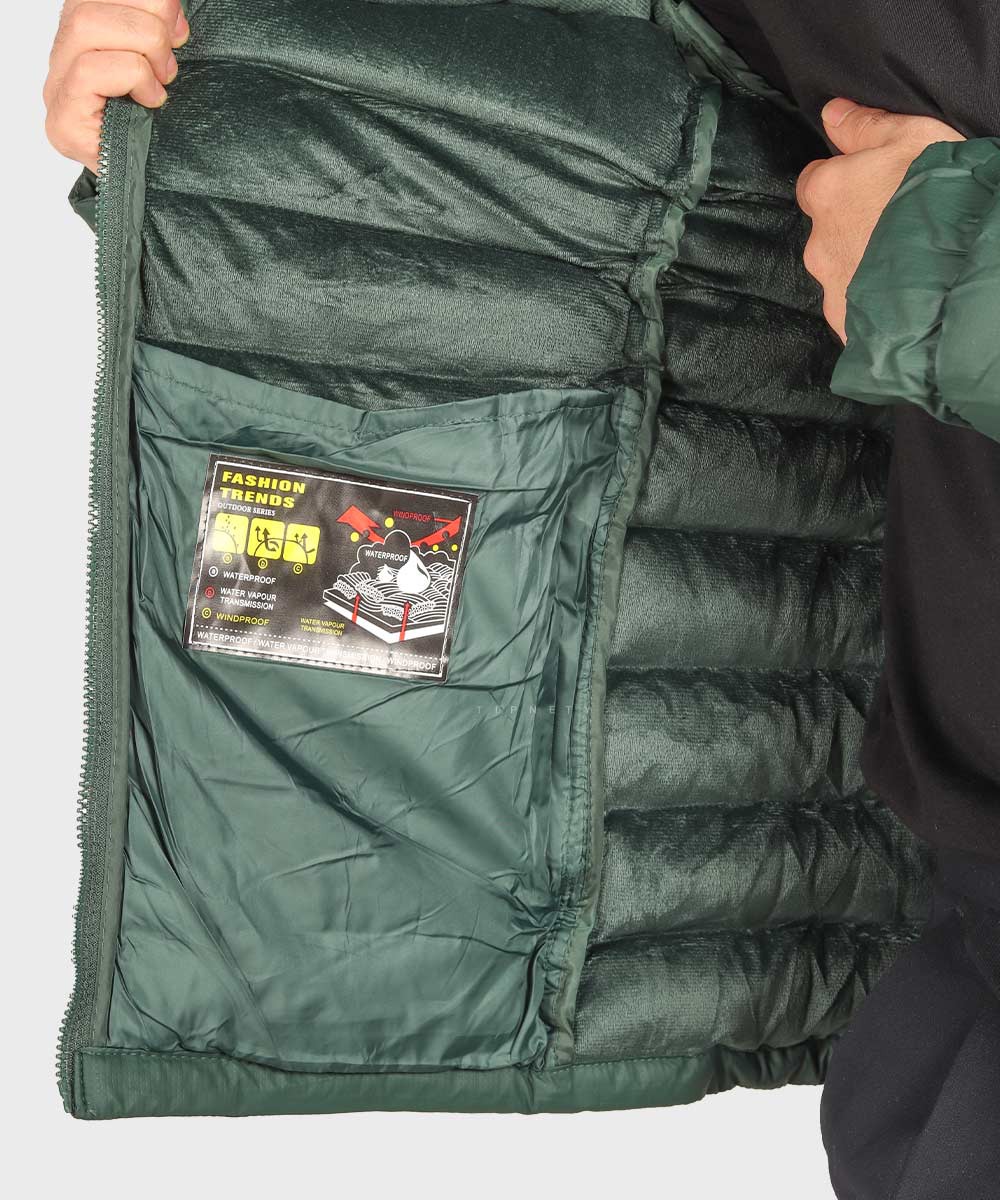 کرم مشکی سبز زمستانه کاپشن 6018  - تصویر 7