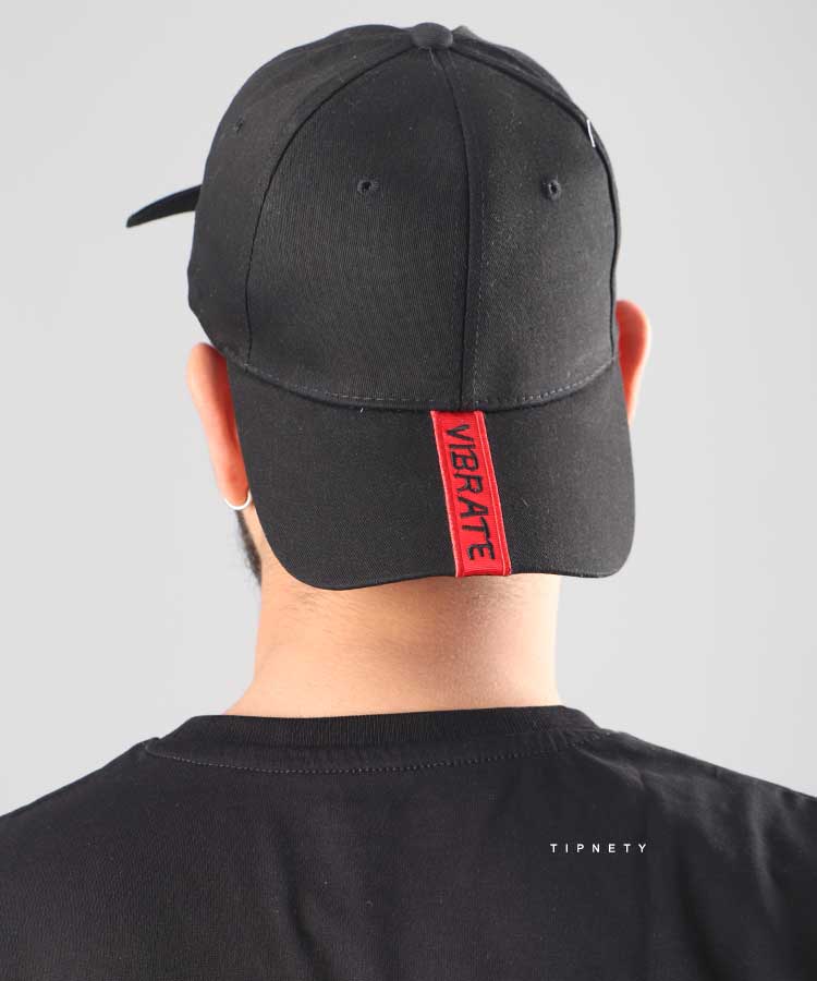 کلاه کپ کتان مشکی و قرمز Vibrate کد 2127