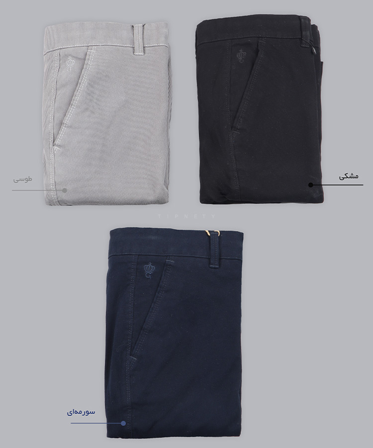                                                                   سورمه ای مشکی طوسی سبز کرم نوک مدادی شلوار کتان راسته 1012  - تصویر 3