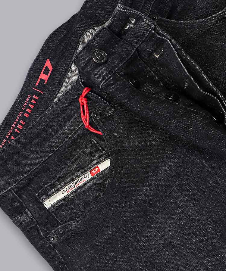 شلوار جین اسلیم مردانه ذغالی 6025