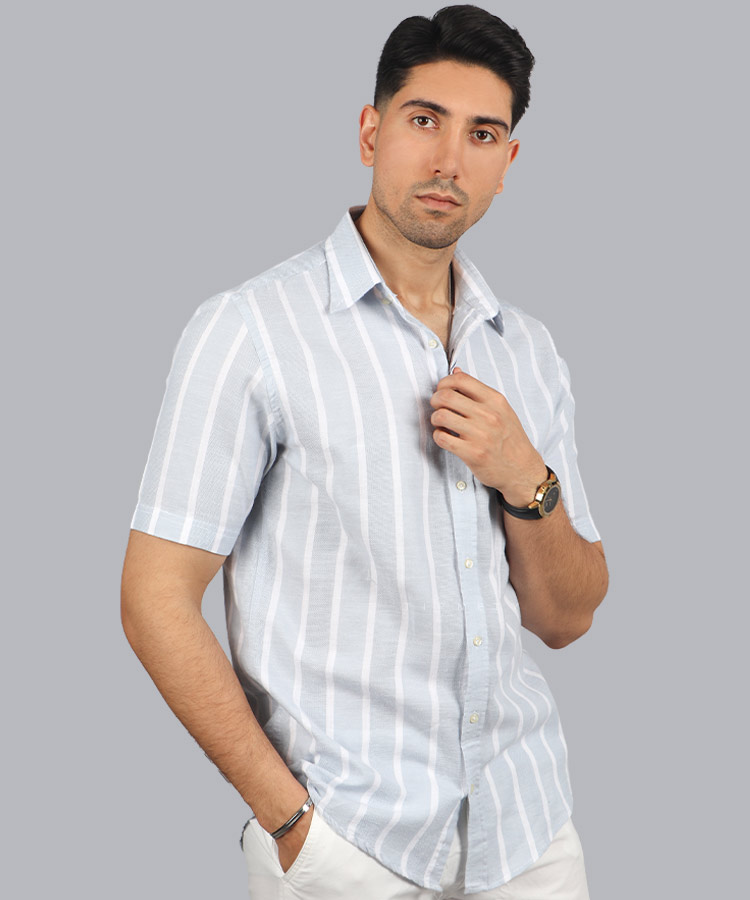 پیراهن آستین کوتاه مردانه مجلسی 4351