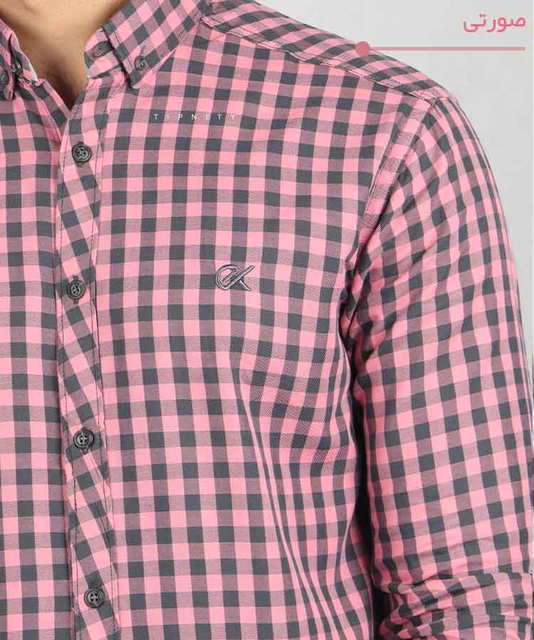                                                                                                                                                                                                                   قرمز سبز صورتی گلبهی کرم نوک مدادی پیراهن آستین بلند فیت 0607  - تصویر 7