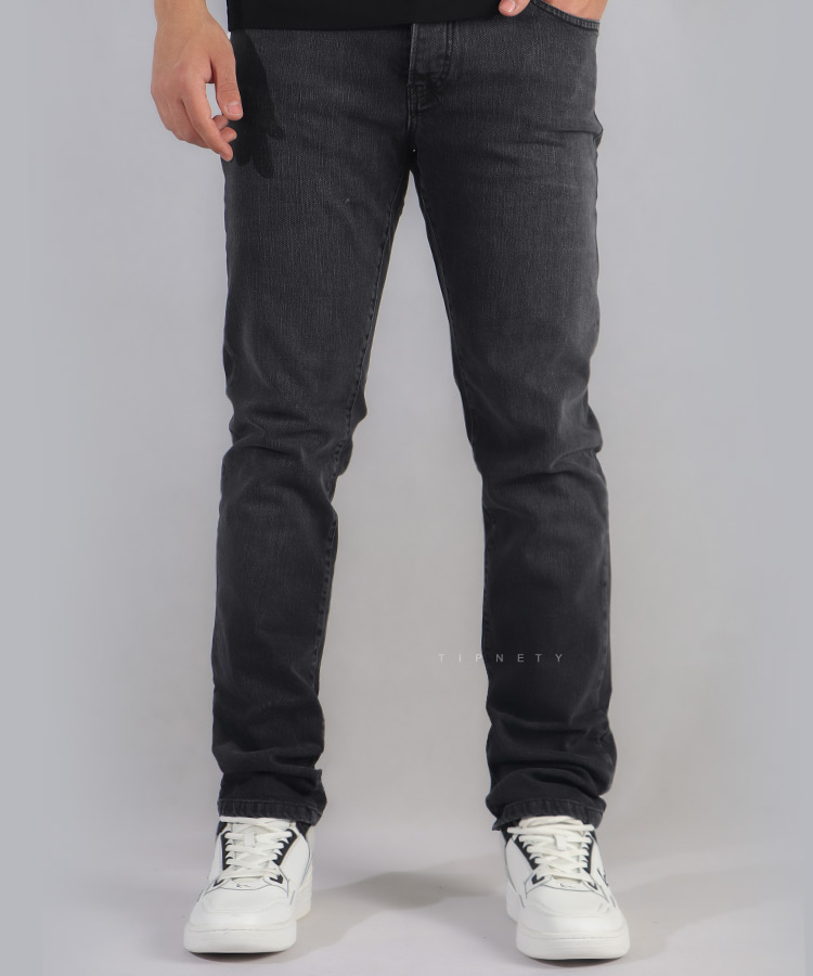 شلوار جین اسلیم مردانه ذغالی 0127