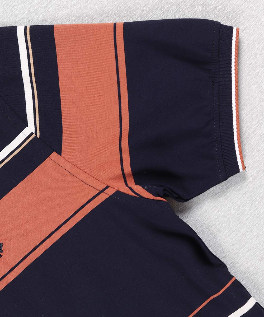 سبز آبی طوسی مسی تیشرت یقه دار 7408  - تصویر 12