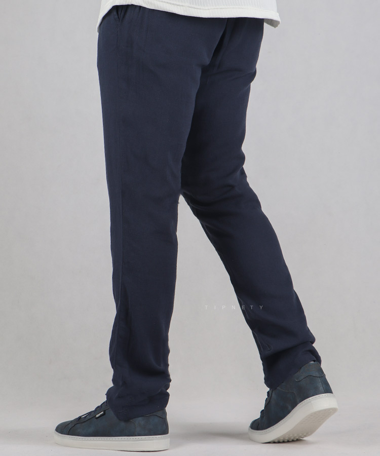                                 سورمه ای شلوار پارچه ای لینن 0062  - تصویر 3