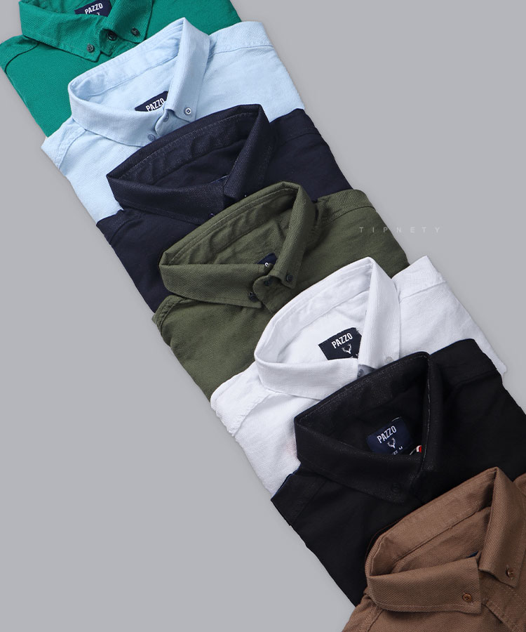                                                                                                                                                                                                 سورمه ای مشکی خاکی سفید لجنی سبز تند آبی پیراهن آستین کوتاه کلاسیک 4408  - تصویر 6