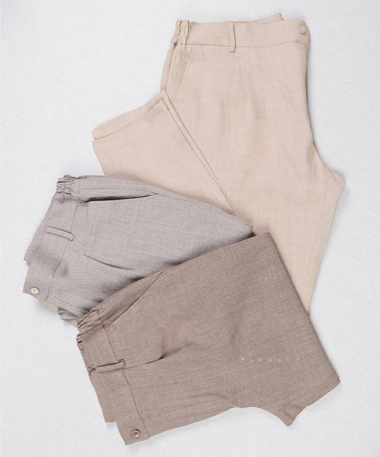 شلوار پارچه ای مام فیت مردانه پیله دار 0920