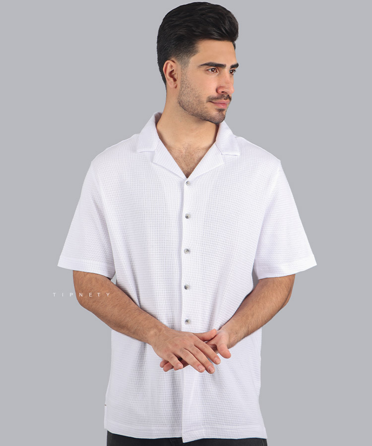 پیراهن یقه انگلیسی مردانه کنفی 1162