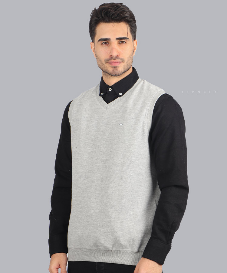پلیور مردانه بدون آستین و یقه هفت 1640