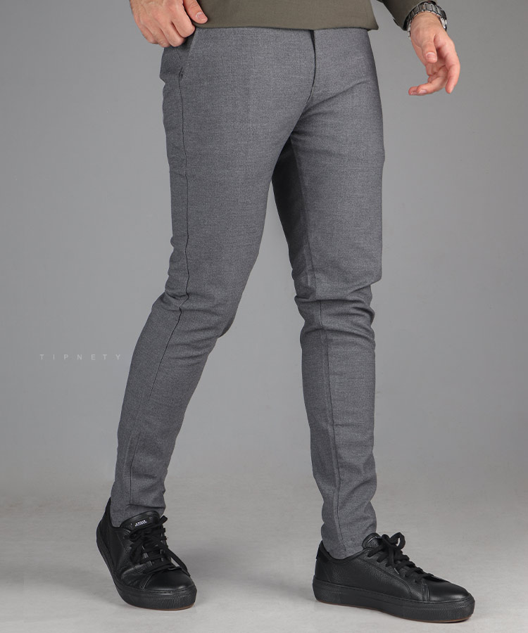 شلوار کتان اسپرت مردانه طوسی 3159