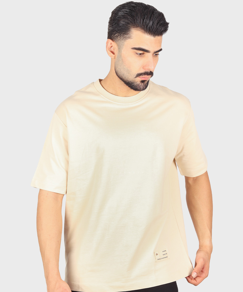 تیشرت لش کرم روشن و ساده 8172