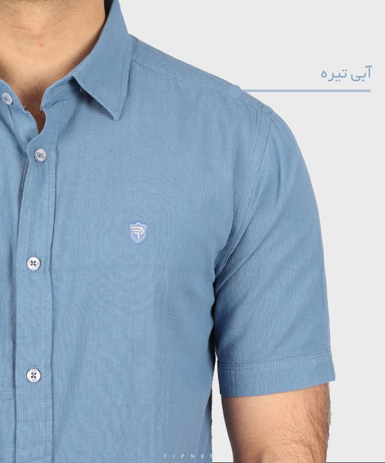                                                                                 لجنی زیتونی سبز آبی روشن آبی تیره سفید صدری سورمه ای خاکی پیراهن آستین کوتاه فیت 0876  - تصویر 11