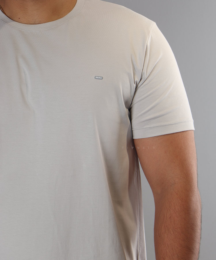 تیشرت ساده استخوانی مردانه 9162