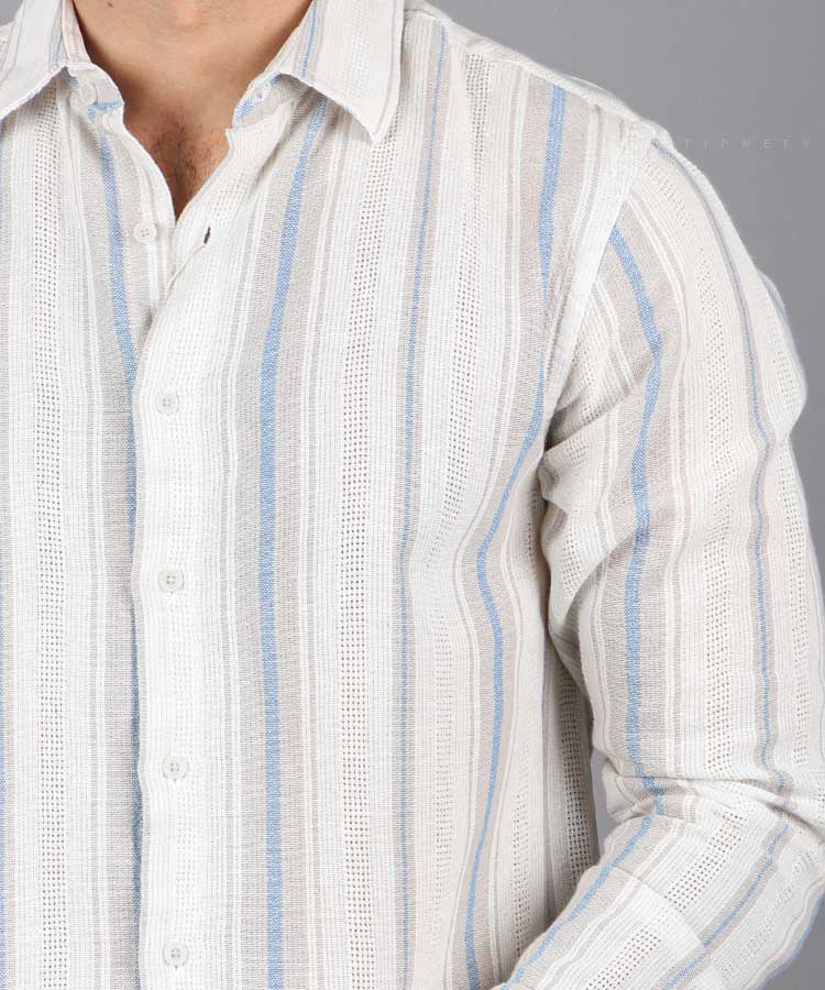                                 کرم تیره پیراهن آستین بلند فیت 5200  - تصویر 3