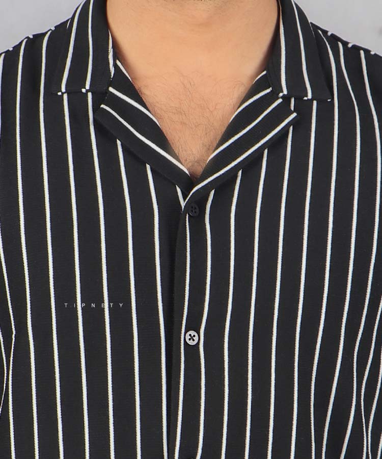                                                                                                                 طوسی مشکی سفید پیراهن یقه انگلیسی 0664  - تصویر 9