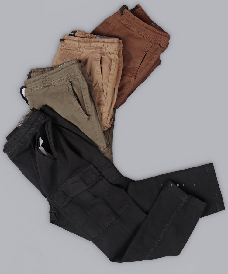                                                                                                                         خاکی لجنی مشکی قهوه ای شلوار کتان اسلش 1025  - تصویر 4